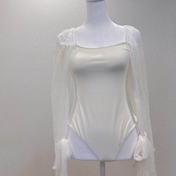 free people women’s intimately white thong bodysuit size extra small boho - Picture 1 of 7